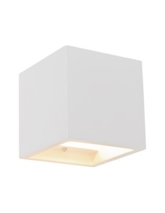 Applique Christine cubo 11,5 cm in gesso bianco verniciabile, luce alto/basso, G9 | Globo -GLOBO LIGHTING
