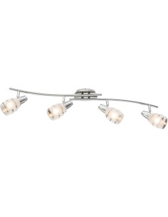 Barretta Roy a 4 faretti direzionali in cromo con vetri satinati, 81 cm, E14 | Globo Lighting -GLOBO LIGHTING 2