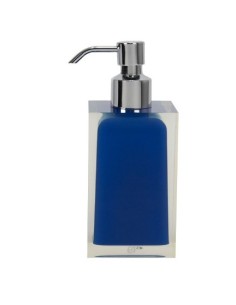 Dosatore sapone liquido Rainbow in resina blu con erogatore cromato, 7x7x16,2 cm | Gedy -GEDY