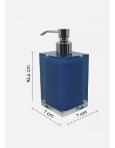 Dosatore sapone liquido Rainbow in resina blu con erogatore cromato, 7x7x16,2 cm | Gedy -GEDY 2