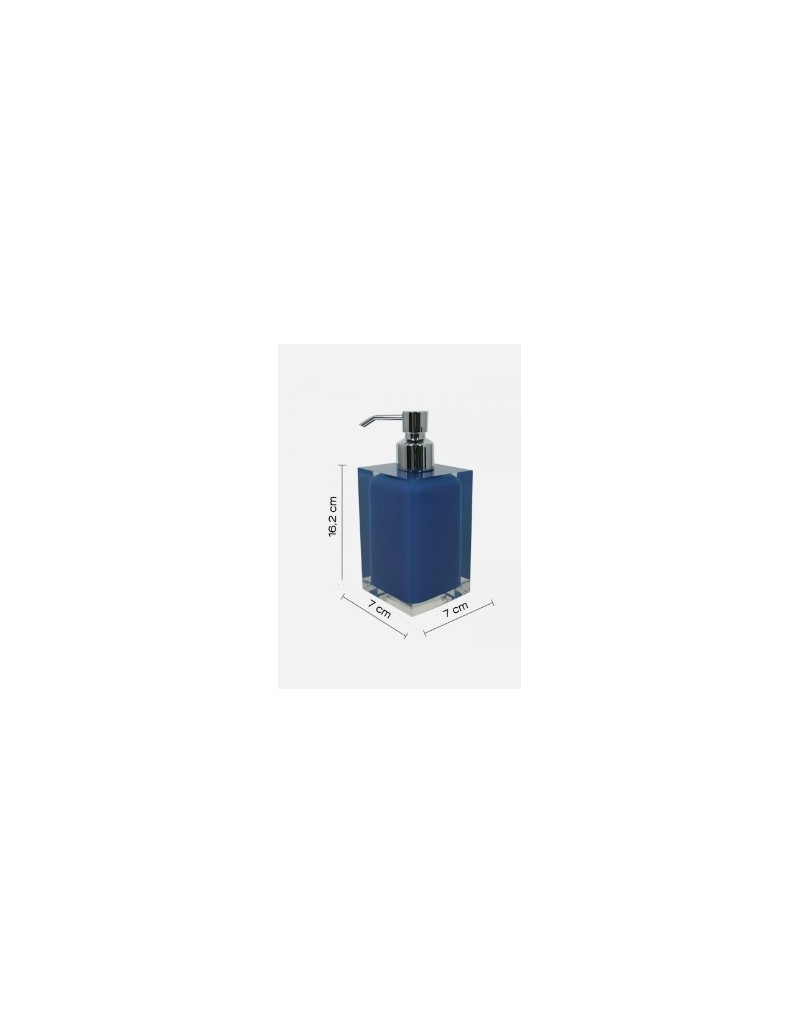 Dosatore sapone liquido Rainbow in resina blu con erogatore cromato, 7x7x16,2 cm | Gedy -GEDY