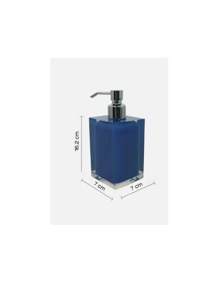 Dosatore sapone liquido Rainbow in resina blu con erogatore cromato, 7x7x16,2 cm | Gedy -GEDY
