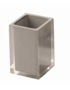 Bicchiere porta spazzolini Rainbow in resina tortora, 7,2 x 7,2 x 11 cm | Gedy -GEDY