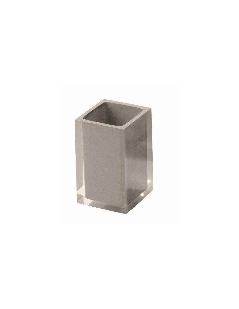 Bicchiere porta spazzolini Rainbow in resina tortora, 7,2 x 7,2 x 11 cm | Gedy -GEDY