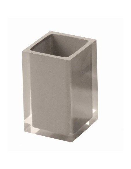 Bicchiere porta spazzolini Rainbow in resina tortora, 7,2 x 7,2 x 11 cm | Gedy -GEDY