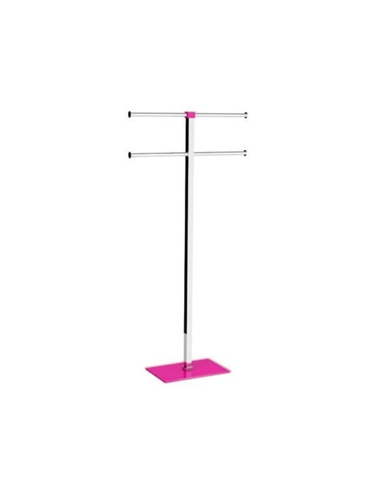 Piantana portasciugamani Rainbow in acciaio inox e resina rosa, 40,4x15,5x83,7 cm | Gedy -GEDY