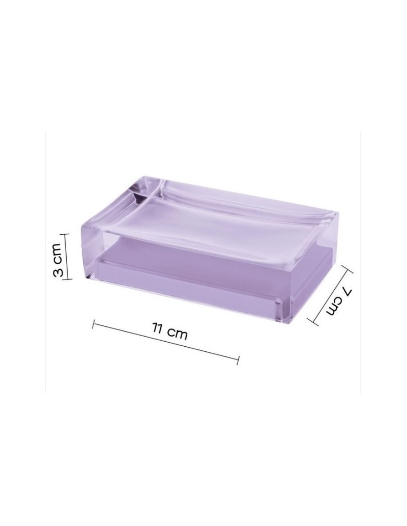 Portasapone da appoggio Rainbow in resina lilla, 11 x 7 x 3 cm | Gedy -GEDY