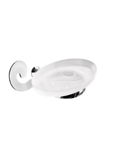 Portasapone da parete Sissi in Cromall® cromo con piattino in vetro | Gedy -GEDY
