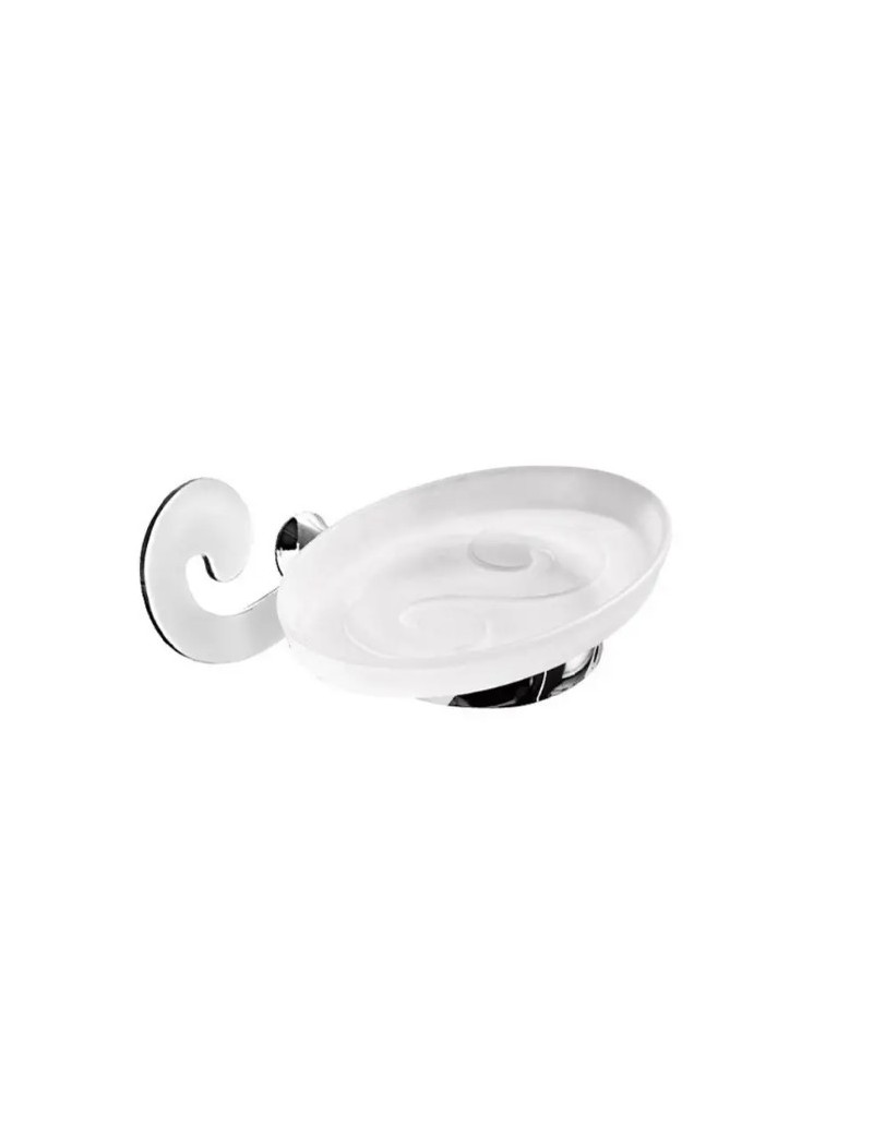 Portasapone da parete Sissi in Cromall® cromo con piattino in vetro | Gedy -GEDY