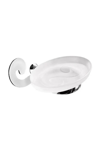 Portasapone da parete Sissi in Cromall® cromo con piattino in vetro | Gedy -GEDY