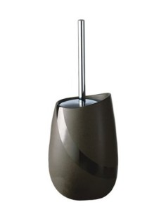 Scopino da appoggio Stone in ceramica moka con manico cromo | Gedy -GEDY
