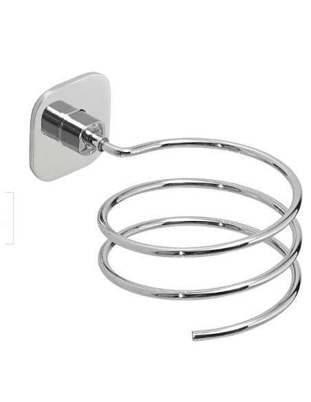 Porta asciugacapelli da parete Teide in Cromall® e acciaio inox cromo lucido | Gedy -GEDY