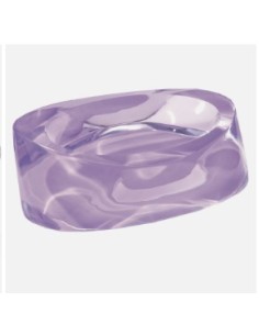Portasapone per saponetta Twist in resina lilla, 13 x 9 x 3,5 cm | Gedy -GEDY