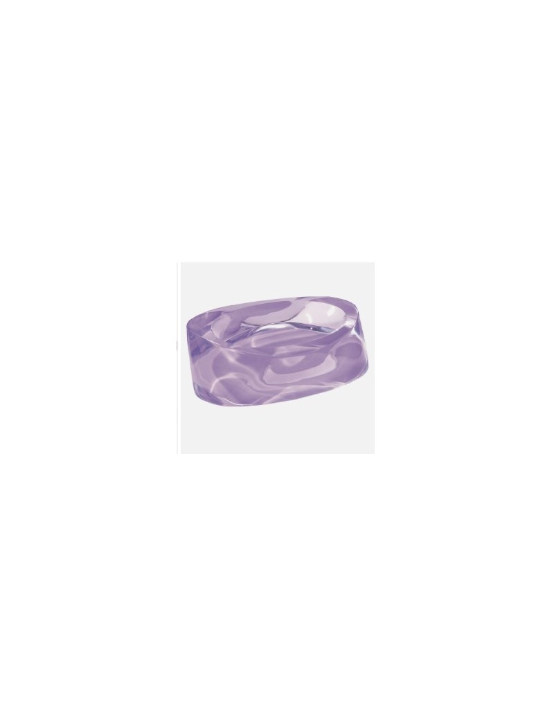 Portasapone per saponetta Twist in resina lilla, 13 x 9 x 3,5 cm | Gedy -GEDY