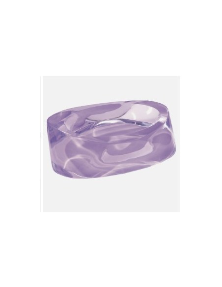 Portasapone per saponetta Twist in resina lilla, 13 x 9 x 3,5 cm | Gedy -GEDY