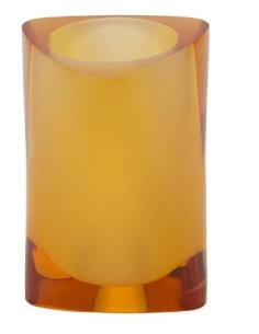 Portaspazzolini e dentifricio Twist in resina ambra, 12x8,5x8,5 cm | Gedy -GEDY
