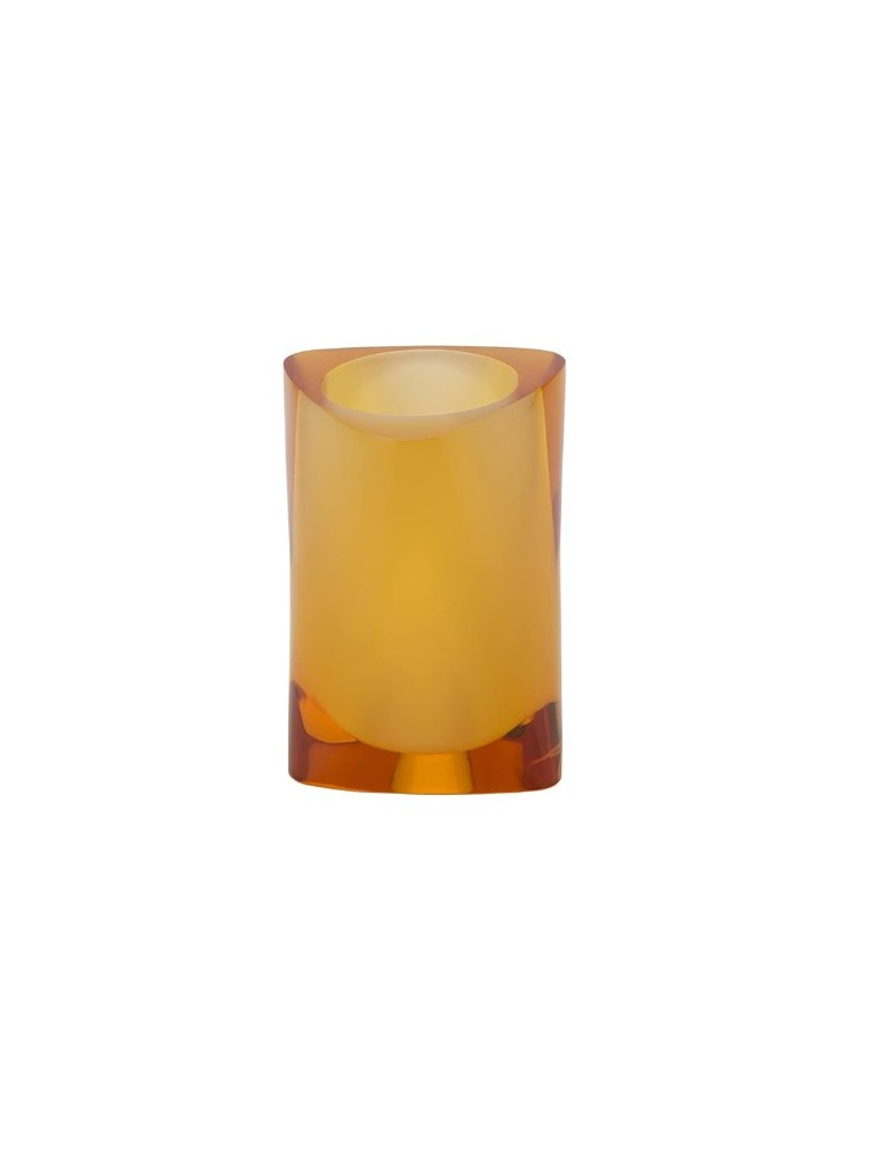Portaspazzolini e dentifricio Twist in resina ambra, 12x8,5x8,5 cm | Gedy -GEDY