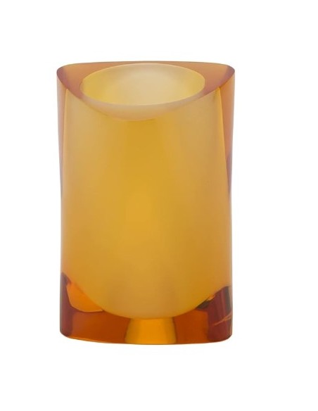 Portaspazzolini e dentifricio Twist in resina ambra, 12x8,5x8,5 cm | Gedy -GEDY