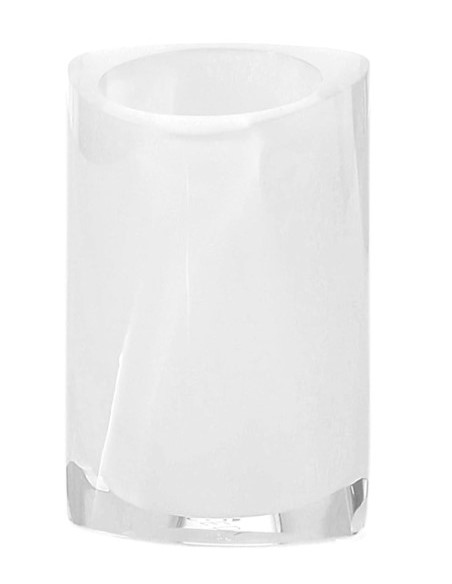 Porta spazzolini e dentifricio Twist in resina bianco, 12 x 8,5 x 8,5 cm | Gedy -GEDY