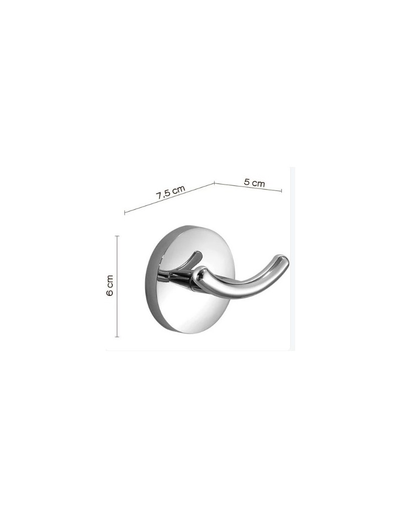 Appendino doppio da bagno Vermont in acciaio inox e Cromall® cromo, 7,5x5x6 cm | Gedy -GEDY