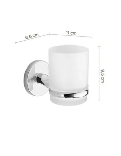 Porta spazzolini con bicchiere in vetro satinato Vermont cromo e bianco, da parete | Gedy -GEDY 2