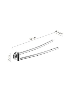 Portasalviette a snodo a due braccia Vermont cromo, da parete | Gedy -GEDY 2