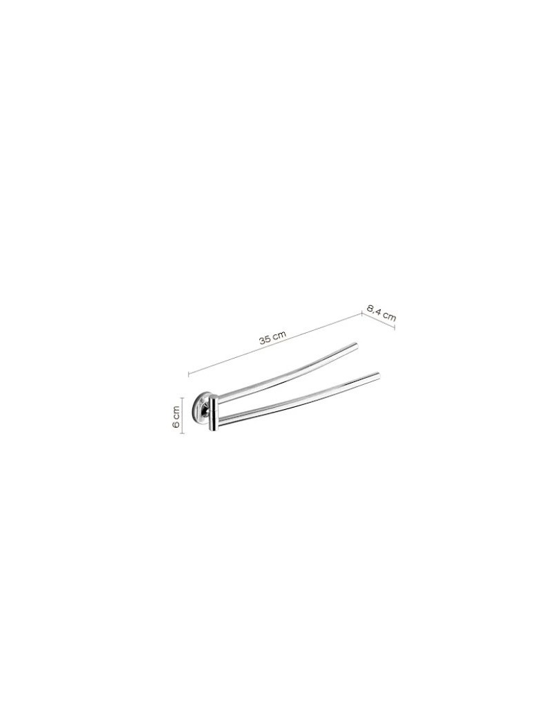 Portasalviette a snodo a due braccia Vermont cromo, da parete | Gedy -GEDY