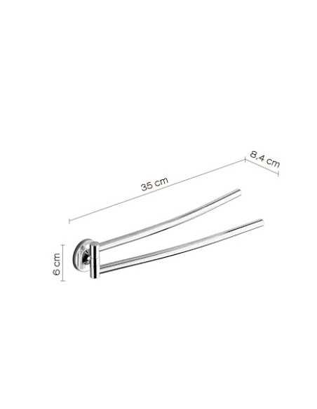 Portasalviette a snodo a due braccia Vermont cromo, da parete | Gedy -GEDY