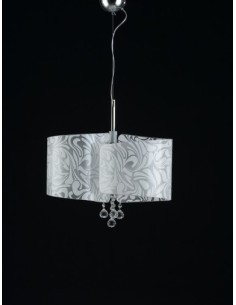 Sospensione Martina Ø 45 a 3 luci in vetro marmoriz damasco bianco, E27 | GM Illuminazione -GM ILLUMINAZIONE