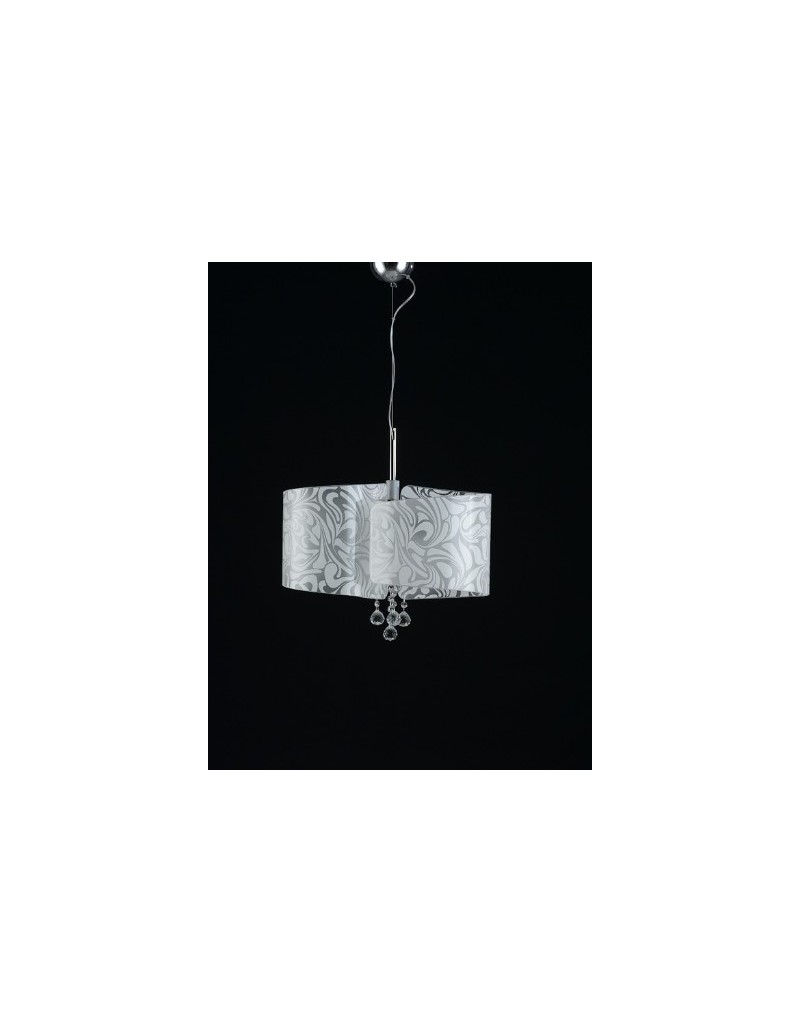 Sospensione Martina Ø 45 a 3 luci in vetro marmoriz damasco bianco, E27 | GM Illuminazione -GM ILLUMINAZIONE