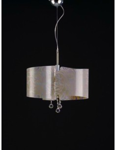 Sospensione Martina Ø 45 a 3 luci in vetro marmoriz damasco tortora, E27 | GM Illuminazione -GM ILLUMINAZIONE