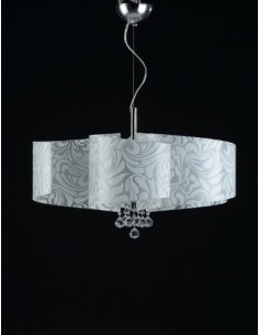 Lampada a sospensione Martina 6 luci in vetro damasco bianco, E27 | GM Illuminazione