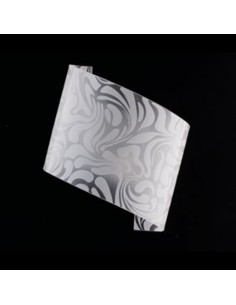 Applique Linea 18x22 in vetro damasco marmorizzato bianco e cromo, E27 | GM Illuminazione -GM ILLUMINAZIONE