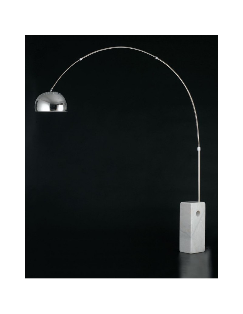 Lampada da terra ad arco Marina con base in marmo bianco, H 240 cm, E27 | GM Illuminazione -GM ILLUMINAZIONE