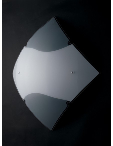 Plafoniera a vela Jolly 40 cm in vetro bianco e grigio, 2 luci E27 | GM Illuminazione -GM ILLUMINAZIONE