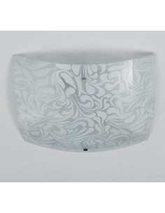 Plafoniera a vela Marmoriz 40 cm in vetro bianco damasco, 2 luci E27 | GM Illuminazione