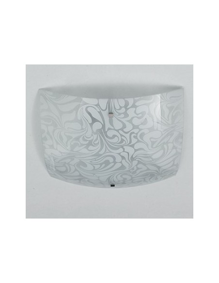 Plafoniera a vela Marmoriz 50 cm in vetro bianco damasco, 3 luci E27 | GM Illuminazione -GM ILLUMINAZIONE