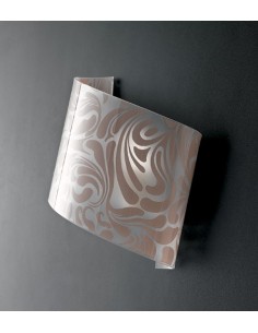 Applique Linea in vetro damasco tortora e metallo cromo, 10x18 cm, E27 | GM Illuminazione -GM ILLUMINAZIONE