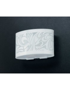 Applique Marmoriz a fascia 22 cm in vetro damasco bianco, 2 E27 | GM Illuminazione -GM ILLUMINAZIONE