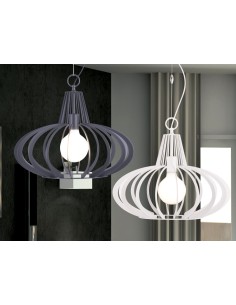 Lampada a sospensione Medea Ø 50 in acciaio verniciato grigio antracite e cromo, E27 | LAM -LAM srl 2