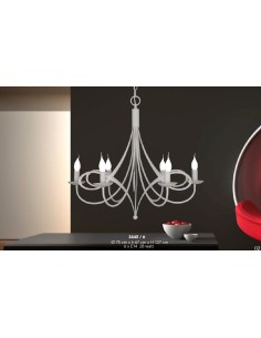 Lampadario 6 luci a vista Ø 75 cm in metallo bianco opaco, E14 | LAM -LAM srl