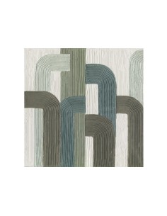 Quadro Green Lines 100x100 cm astratto archi materici, dipinto a mano su tela | Agave -AGAVE
