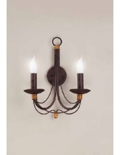 Applique Via Dese classica a 2 luci in metallo testa di moro e oro, E14 | LAM -LAM srl