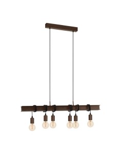 Sospensione Townshend 4 con trave in metallo ruggine e nero, 100 cm, E27 | Eglo -EGLO