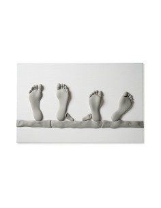 Quadro Sognare Assieme 50x80 cm in gres porcellanato ardesia grezzo puntinato | Lineasette -LINEASETTE