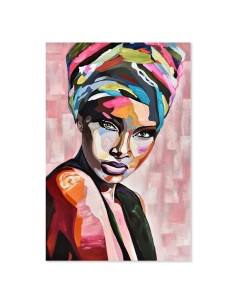 Quadro United Colors 80x120 cm donna con turbante, dipinto a mano su tela | Agave -AGAVE