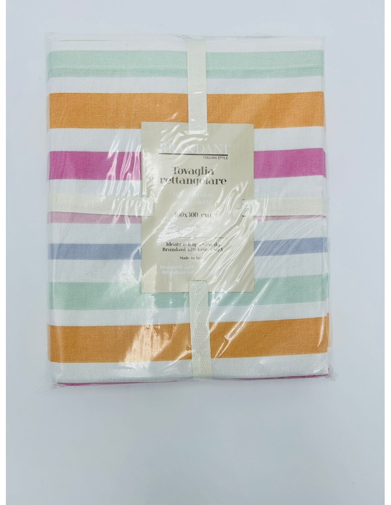Tovaglia righe 160x300 in cotone, collezione Polline | Brandani -BRANDANI