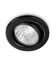 Faretto da incasso tondo Ø 8 cm in alluminio nero direzionale, GU10, IP20 | Gea Luce -GEA LUCE