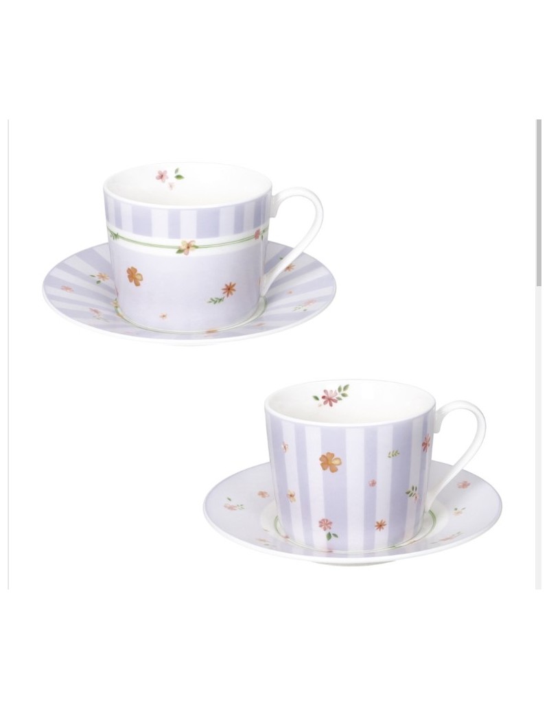 Set 2 tazze da tè in porcellana lilla collezione Polline | Brandani -BRANDANI