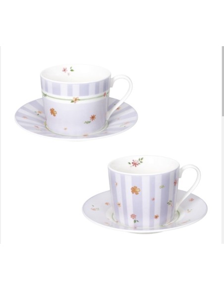 Set 2 tazze da tè in porcellana lilla collezione Polline | Brandani -BRANDANI